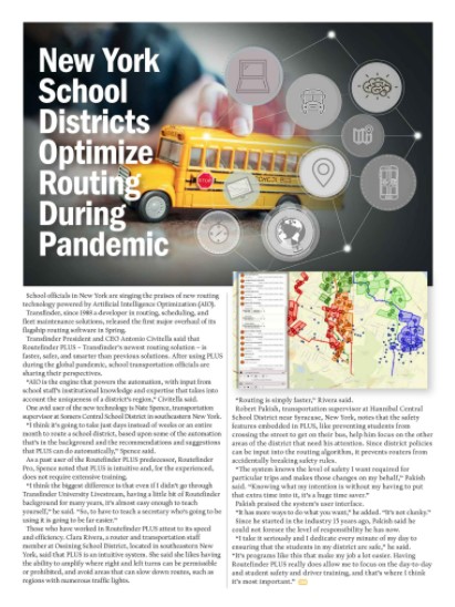 New York Schools Districts Optimize Routing During Pandemic