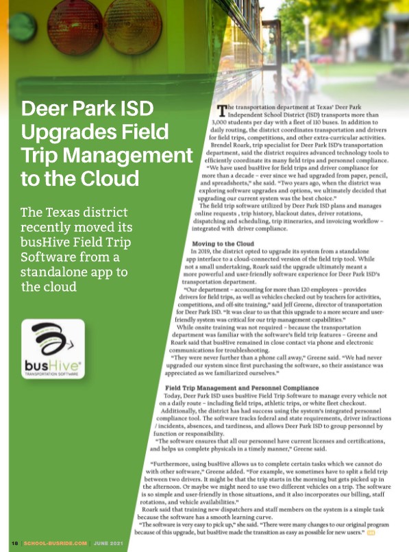 Deer Park ISD Upgrades Field Trip Management to the Cloud